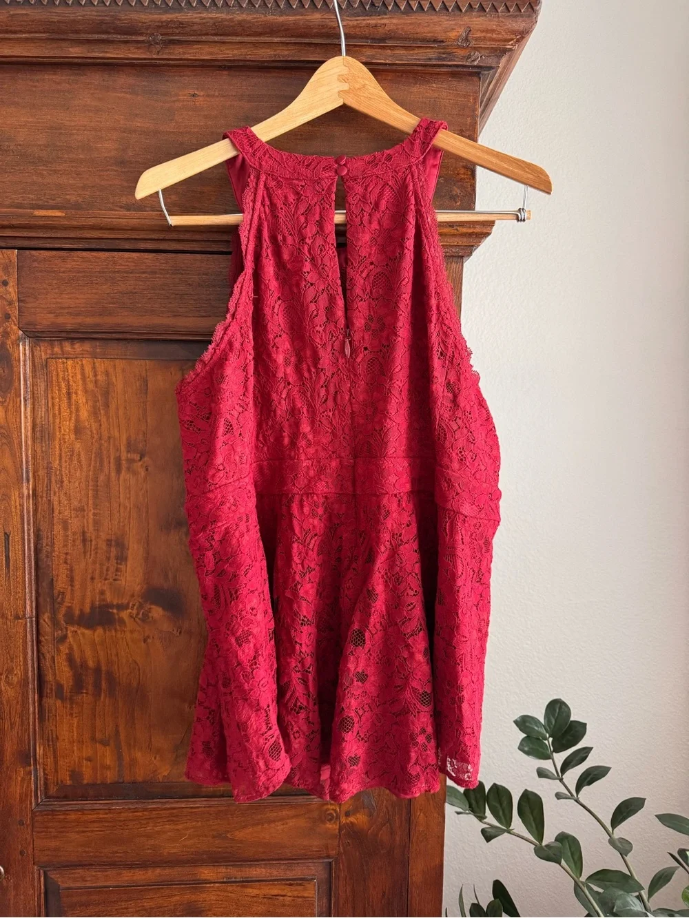 Torrid red all over lace high neck peplum top new with tags 3X - Picture 9 of 11